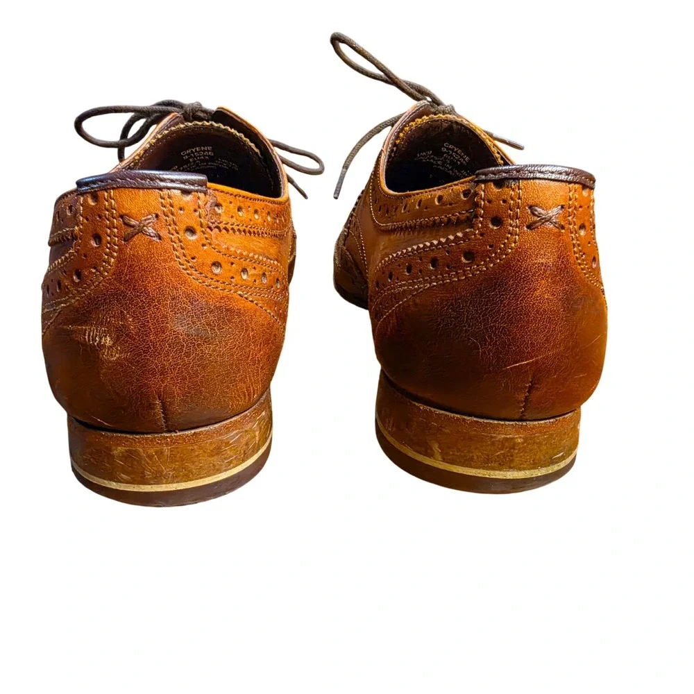 Ted Baker Gryene Men Tan Brown Leather Wingtip‎ Brogue Dress Shoes Size 10
